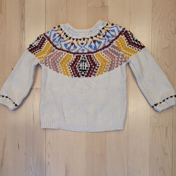 Multicolor Patterned Girls Sweater-Size 5-6 - Picture 2 of 3